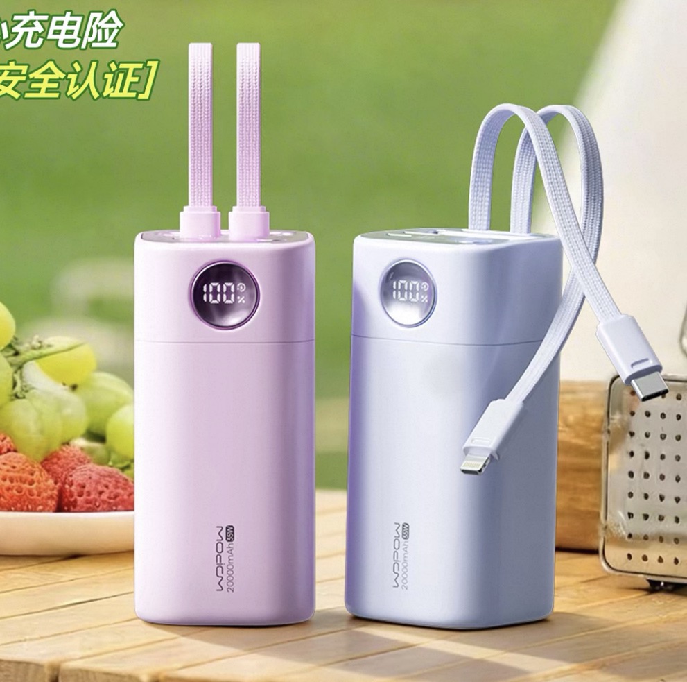 自带线移动电源